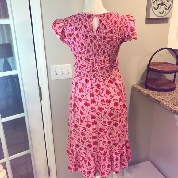 Vineyard Vines 🌸 Rock Rose 🌹 floral smocked MIDI pockets dress - Picture 8 of 16
